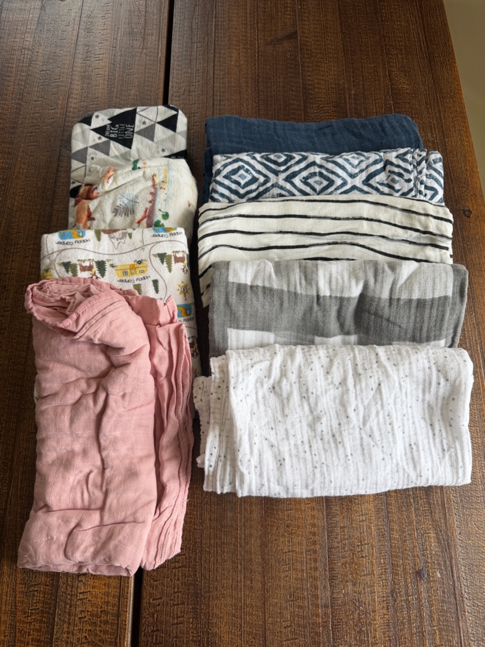 Assorted Muslin Swaddle - Pink, White, Gray, Navy Prints